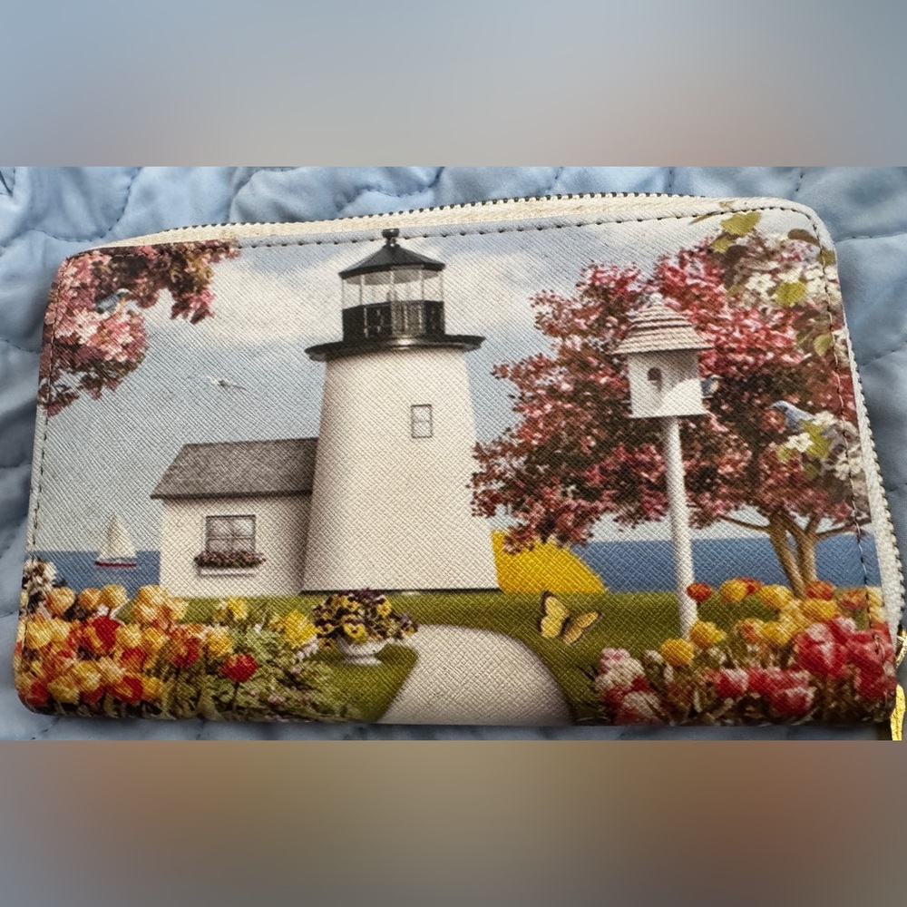 Lighthouse and Floral Design Wallet